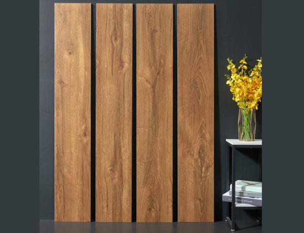 Buy cheap Grade AAA 0.95cm Wood Porcelain Tiles , SGS Wood Look Flooring Tile Brown Color from wholesalers