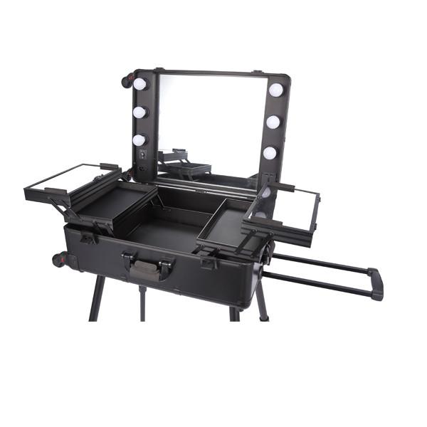 Buy cheap Black Vanity Mirror Makeup Box , Professional Makeup Station With Lights from wholesalers