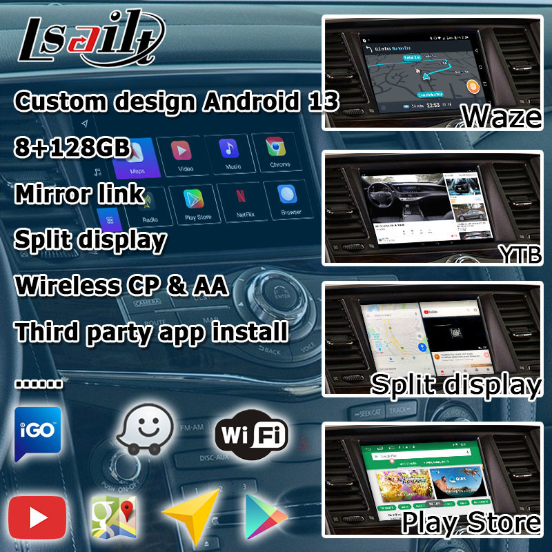 Nissan Patrol Armada Y62 Android 13 Qualcomm 8+128GB Carplay android auto video interface box