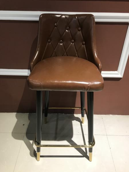 Buy cheap 150kg Wrought Iron Leather Bar Stools from wholesalers