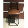 Buy cheap 150kg Wrought Iron Leather Bar Stools from wholesalers