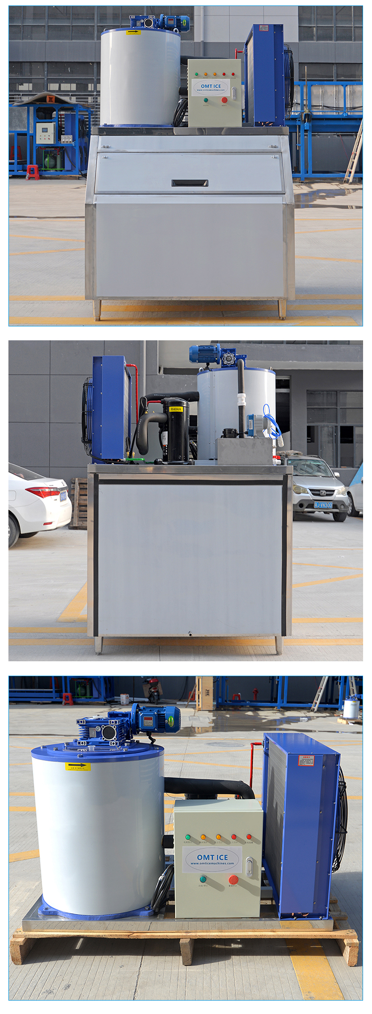 4500KW Industrial Air Condensing 1 Ton Flake Ice Maker Machine for Supermarket and Automatic Ice Production in Supermarkets