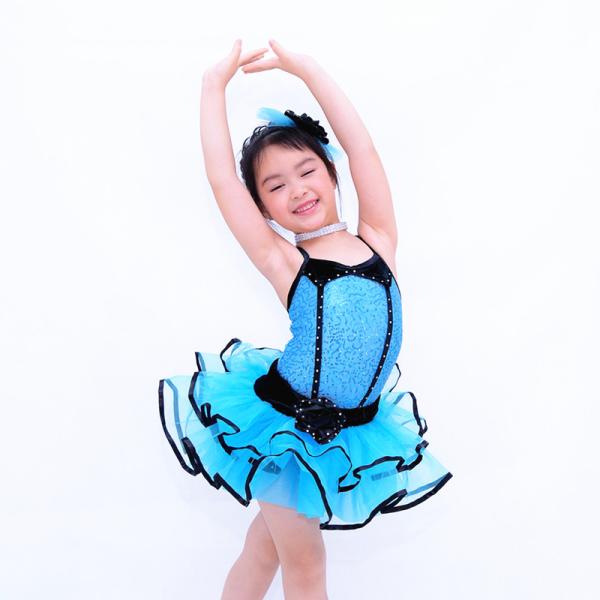 Buy cheap Back Cross Straps Kids Dance Clothes Black Edge Double Layer Skirt For Solo from wholesalers
