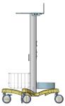 White medical computer workstation cart for monitoring hospital