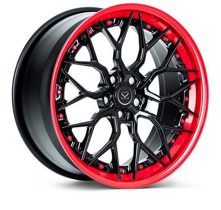 Buy cheap Red Lip Gloss Spoke 3 Piece Forged Wheels Alloy Rims 5X114.3 5X108 For Ferrari 488 from wholesalers