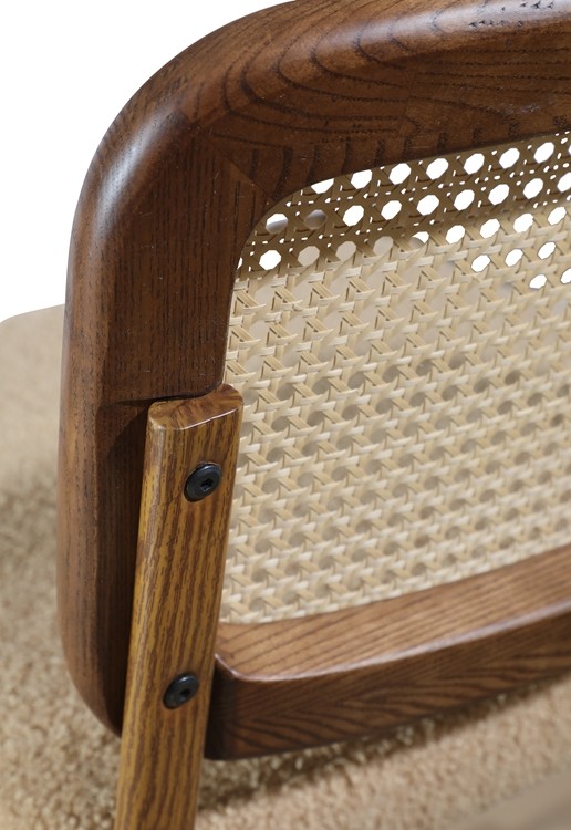 80cm Rattan Study Home Office Desk Chair 46 X 47 X 75 Cm Walnut Color