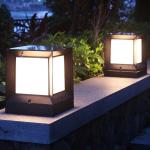 IP67 Aluminum Energy Saving Solar Powered Pillar Lights 6V 2W With Remote
