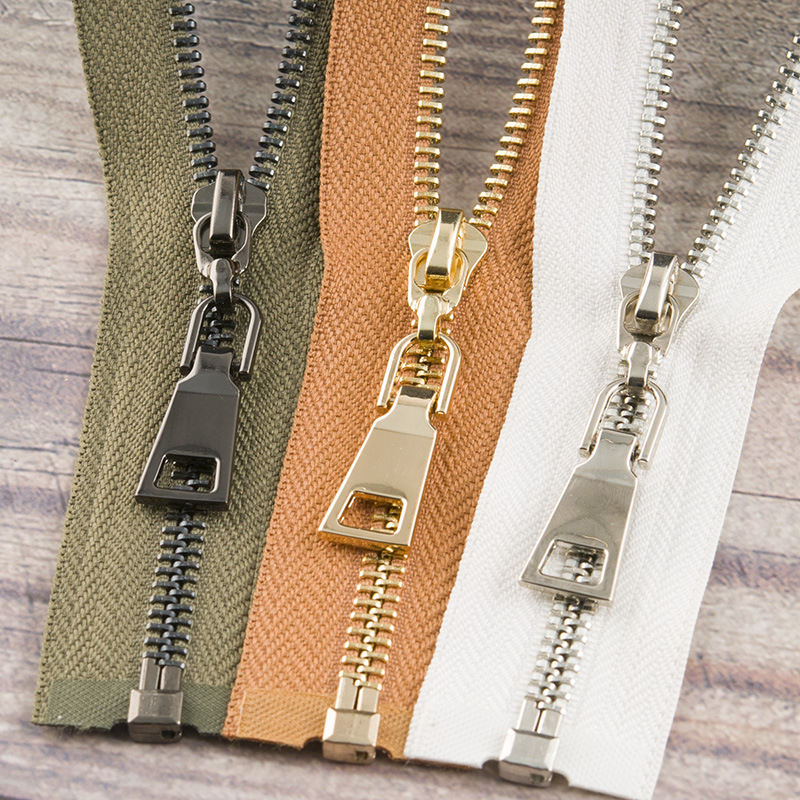 Matt Nickel Gunmetal Antique Silver Metal Zippers Flexible For Black Jacket