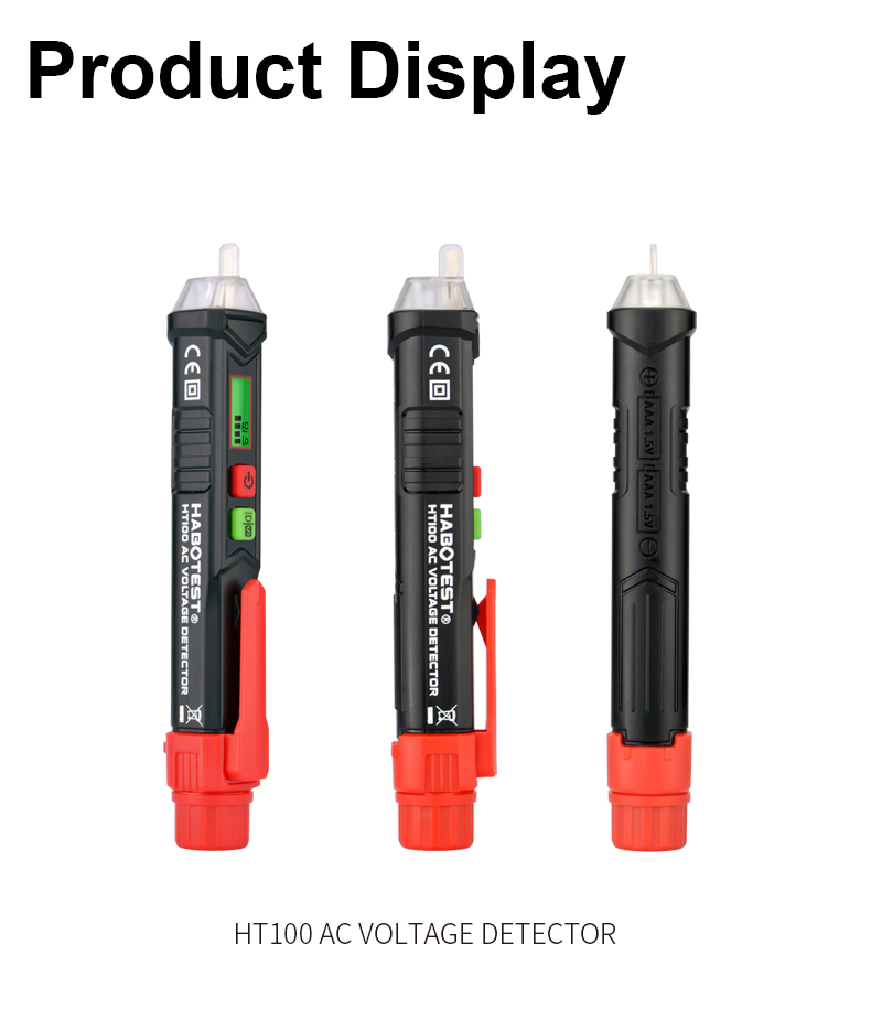 Dual Sensitivity Mode Handheld Voltage Tester , HT100 AC Voltage Detector