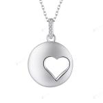 YASVITTI Romantic 925 Sterling Silver Necklace Rhodium Plated Coin Hollow Love