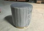 Pink Color Kitchen 43cm High Velvet Round Stool Internal Foam