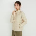 Wholesale Premium 90% White Duck Down Jacket Zip Up Solid Color Stand Collar
