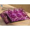 Buy cheap 6 Holes Clear Purple Acrylic Cup Holder , Recyclable Acrylic Serving Platter from wholesalers