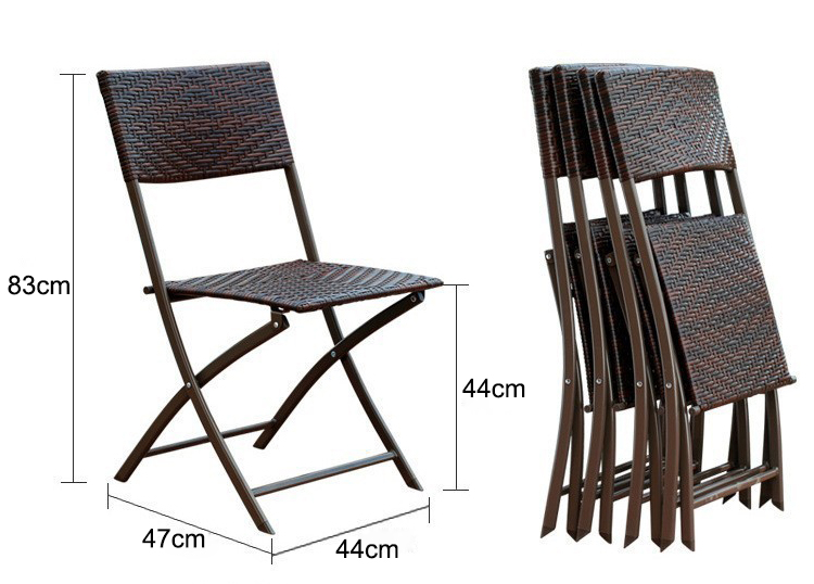 Outdoor Banquet Events Folding PE Rattan Wicker Dining Coffee Chair with Custom Logo