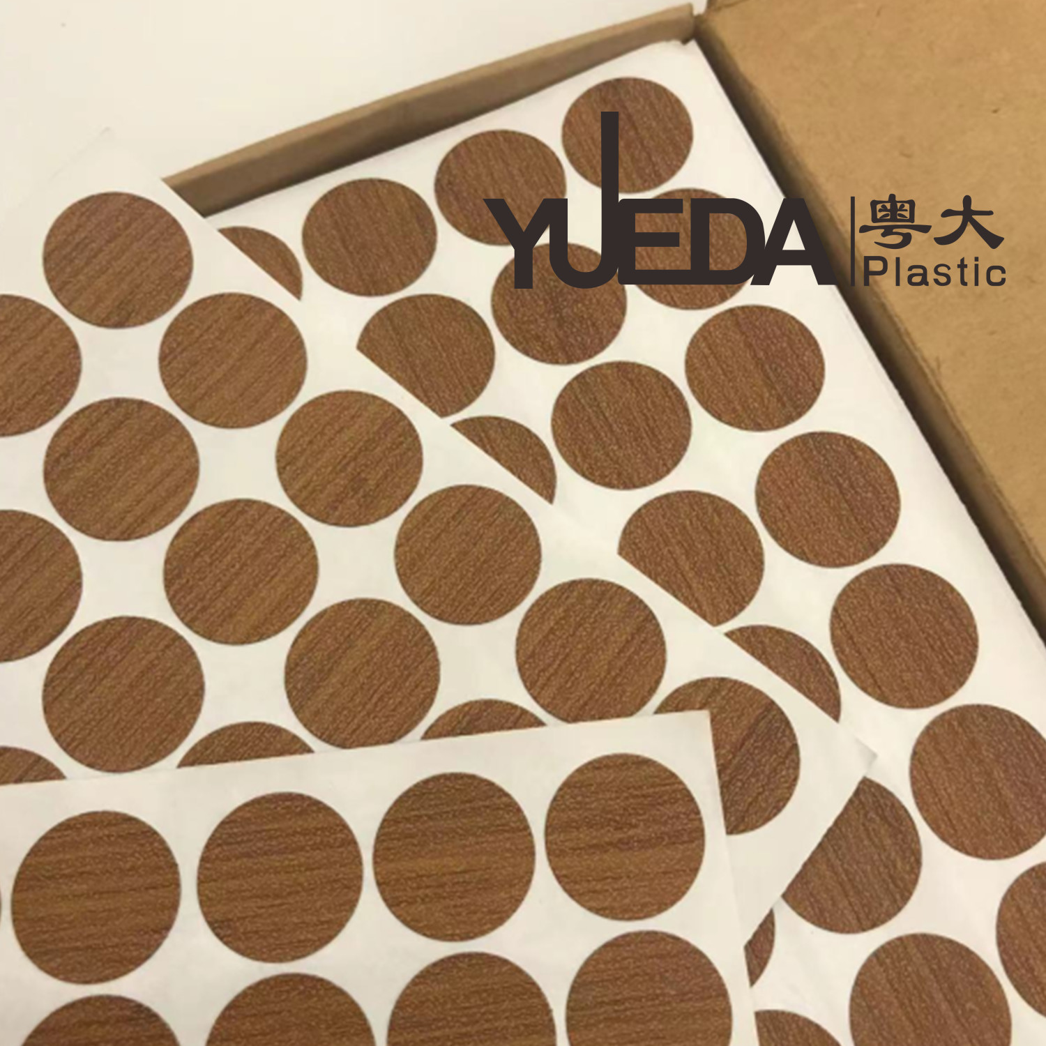 Flexible Heat Resistant Cabinet Screw Stickers For Easy Bolt Protection Brown Grain