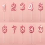 Wholesale Number Candles Gold-Plated 0-9 Wax Cake Candle Mini Cake Shaped