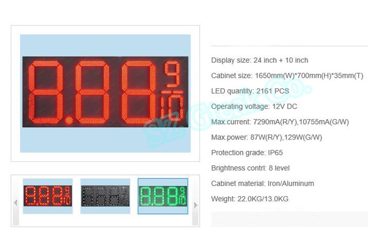 Outdoor waterproof gas station led price sign shenzhen manufacture