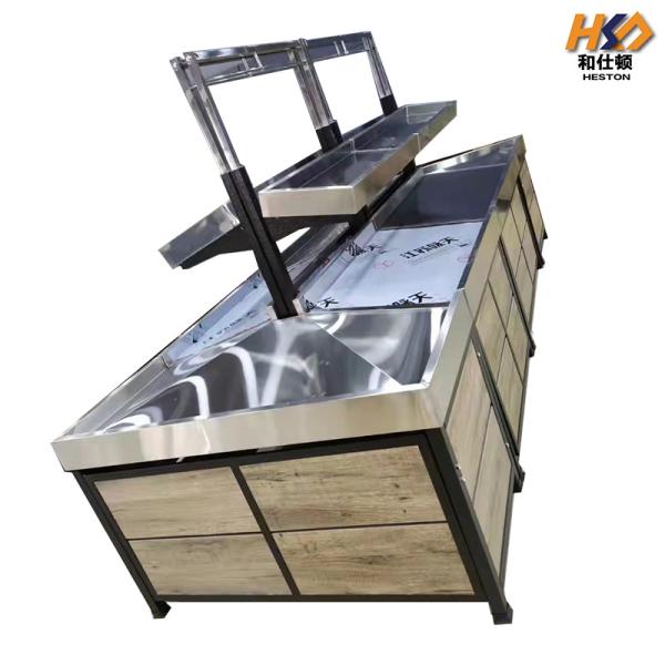 Buy cheap 1000mm 800mm 150KG Supermarket Wooden Fruit And Vegetable Display Stand from wholesalers
