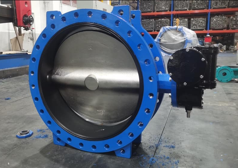 Large Size DN100-DN2600 DI Ductile Iron Double Eccentric Flanged Butterfly Valve