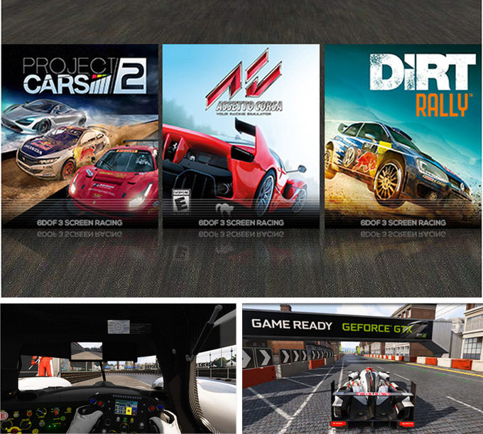 Car Driving Experience 6 Dof Racing Car Electronic Driving Simulator For Amusement Park
