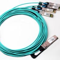Buy cheap Wide Temperature Range Active Optical Cable 40G QSFP+ To 4 X 10G SPF Fiber Cable product
