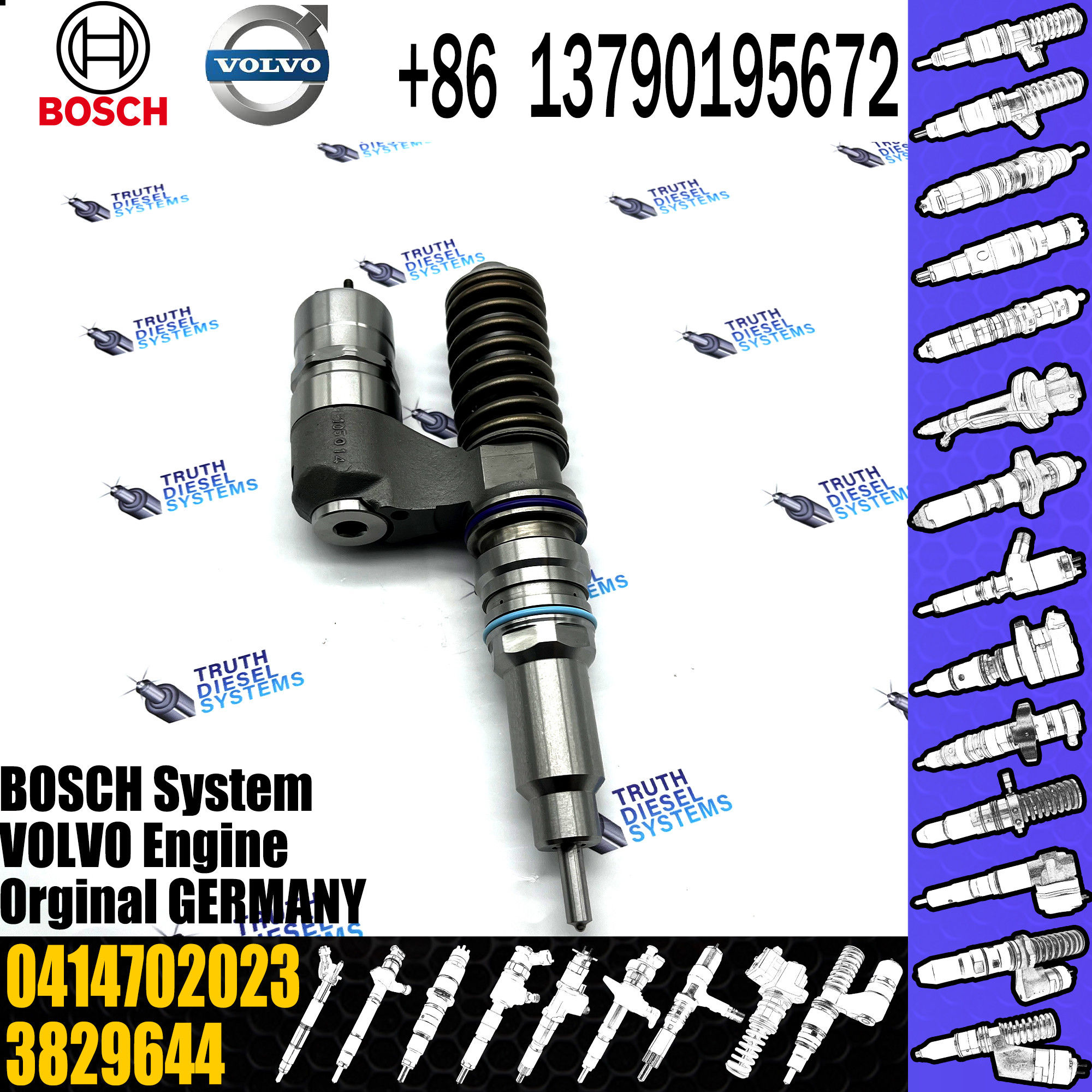 BOSCH injetor 0414702023 0414702013 Diesel fuel pump assembly 3829644 0986441109 for VOL Penta engine