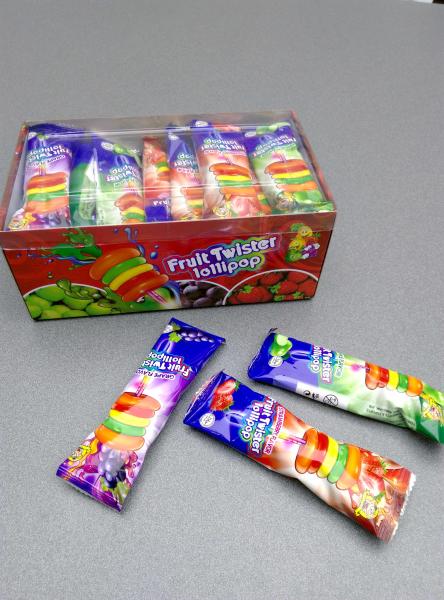 Buy cheap Fruit Twister Lollipop Funny Shape Healthy Hard Candy Sweet And Delicious from wholesalers