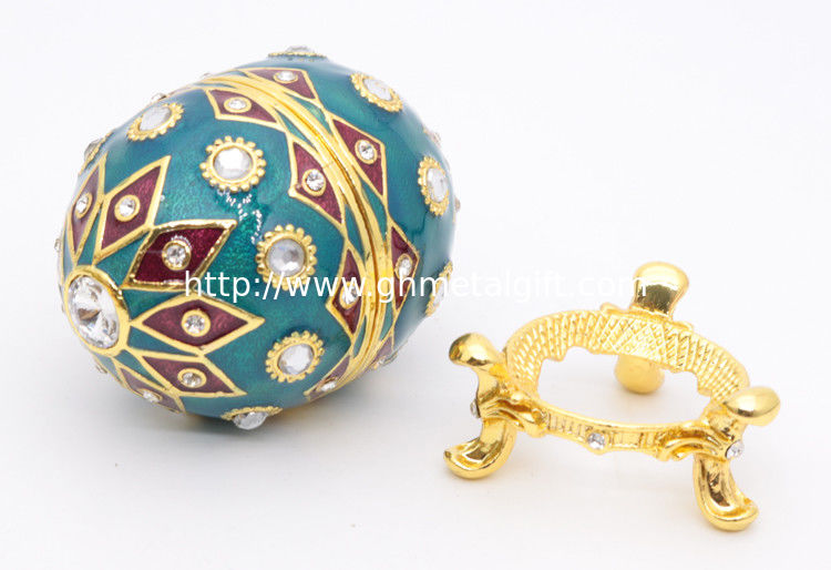 Faberge Egg Style Decorative Enameled Trinket Box Classic Russian Egg Jewelry Box Collectibles Unique Easter Egg Gift
