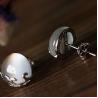 Buy cheap Sterling Silver White Moon Stone Stud Earrings Vintage Thai Silver Jewelry (E11065) from wholesalers