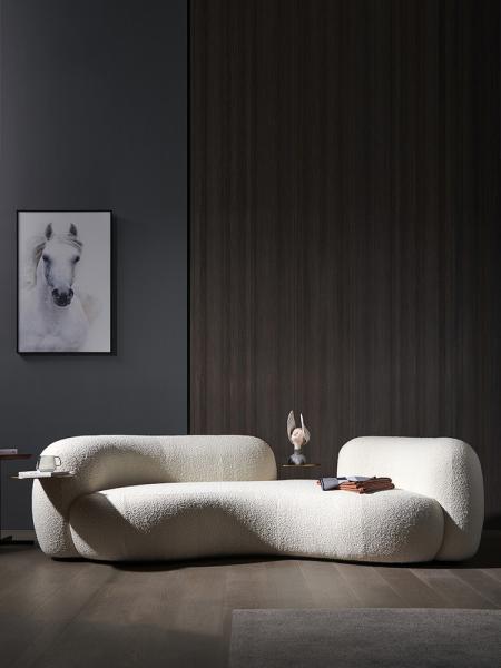 Buy cheap Modern Luxury Lamb Velvet 3 Seater Sofa Flannelette Material from wholesalers