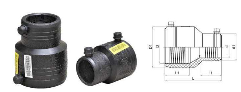 DN25-DN315 SDR11 Socket Reducer PE Electrofusion Fittings