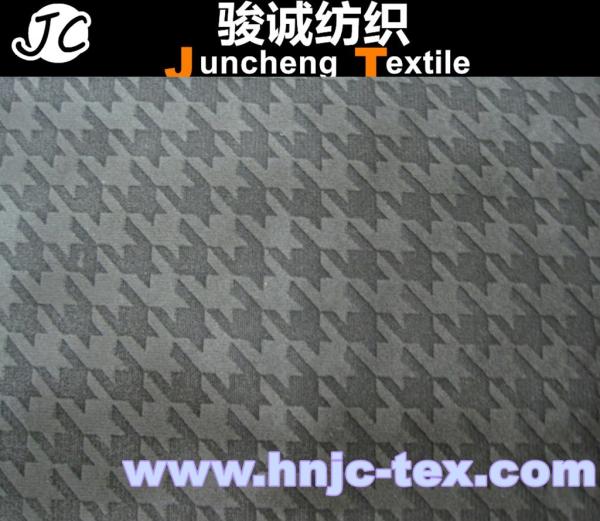 Polyester Knit Burnout Design Velvet Fabric Houndstooth Car Mat/ sofa upholstery