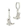 Buy cheap Cowboy Boot Micro Delicate Brass Drop Earrings White CZ Stone Brass Dangle Earrings from wholesalers