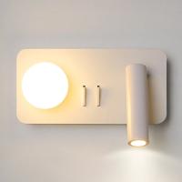 Buy cheap White Reading acrylic ball Wall Lamp 3W +5W Interior Bedroom Bedside Desk Wall Sconce Light Fixture For Indoor Hotel product