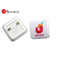 Buy cheap Promotion 4cm Square Tinplate Badges with plastic base product