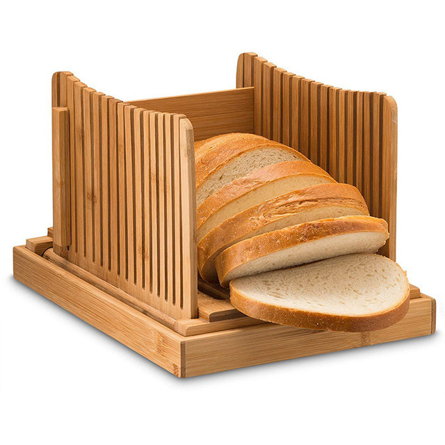 Supply Bamboo Bread Slicing Machine with Multifunctional Design 34cm x 24cm x 21cm