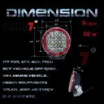 Led Work Light JALN7 96W 9Inchs Car Driving Lights Fog Light Off Road Lamp Car