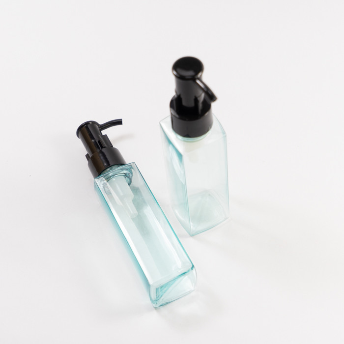 150ml Square Blue Clear Plastic Bottle For Toner Shampoo Lotion