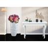 Buy cheap Wavy Pattern Glossy White Fiberglass Floor Vases For Artificial Plants 3 Piece from wholesalers