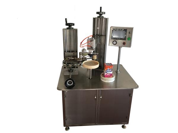 Buy cheap Durable Makeup Boxes Packing Sticky Semi Automatic Canning Tape Sealing Machine from wholesalers
