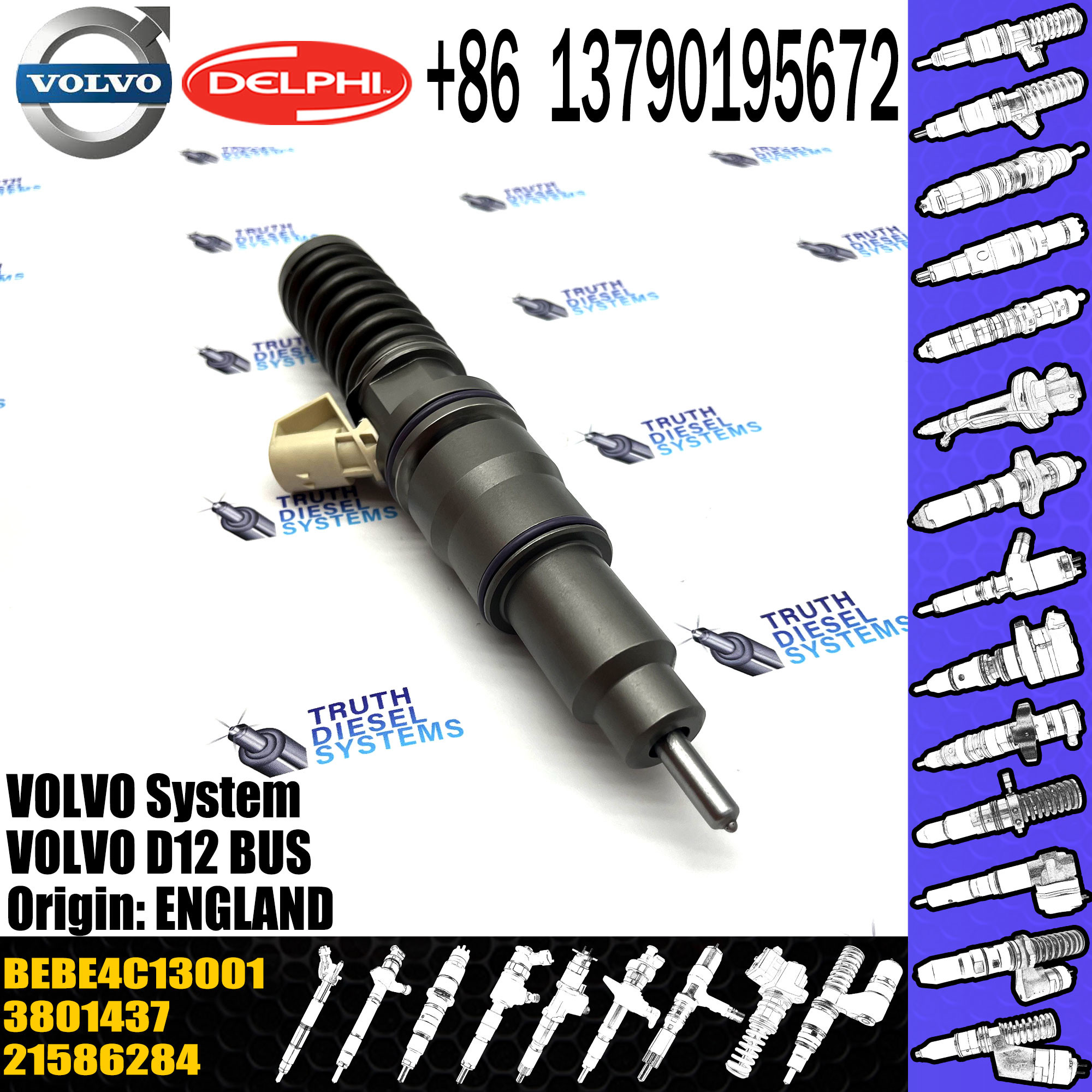 fast dispatch Diesel Fuel Injector 21586284, 85000071, BEBE4C01001, BEBE4C01101, BEBE4C13001 fit for VOL Penta D12D,