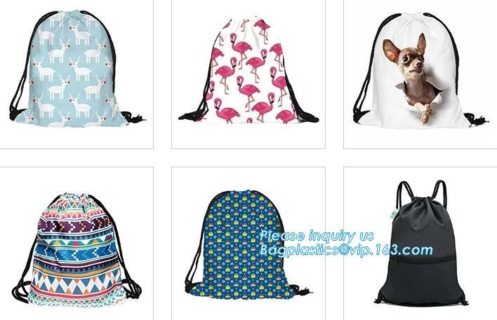 Recycled foldable polyester bag,Custom logo printed basketball backpack 210D polyester printing drawstring bag bagease