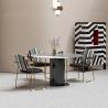 Buy cheap Black Metal Dia 130x75cm Marble Top Round Dining Table long lasting wear from wholesalers