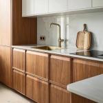 Frame-line Door Panel Kitchen Cabinet Design Cherry Wood Veneer Kitchen Cabinet