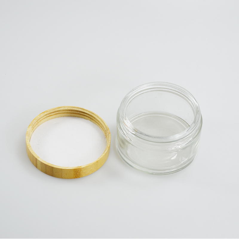 200g Glass Cream Jar With Bamboo Lid for Product Body Butter in any color you want