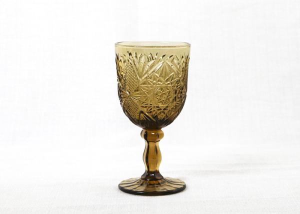 Buy cheap Debossed 270ml Colored Crystal Wine Glasses Goblet Style 410 Grams from wholesalers