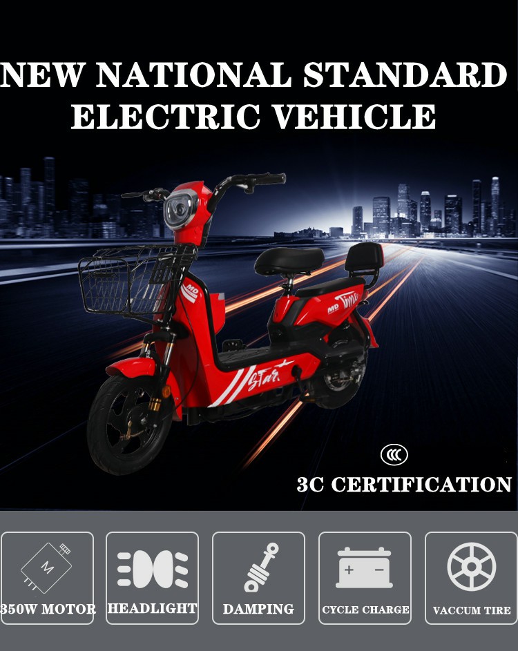 14 Inch Full Suspension Electric City Bike 350W 48V 12ah 2 Seat Electric Bicycle