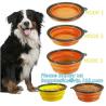 Buy cheap Food Water Feeder Silicone Portable Folding collapsible dog bowl, pocket foldable silicone travel pet food dog bowl, bag from wholesalers