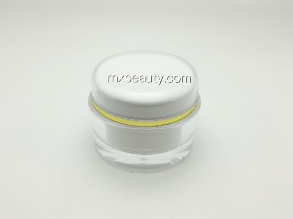Buy cheap high quality classic pmma acrylic cream jar 50g 30g 15g UV coating hot stamping gold ring plastic cosmetic cream jar from wholesalers