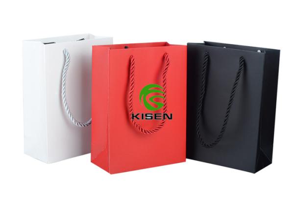 Buy cheap Paper Gift Retail Shop Bags With Handles Lightweight Custom Size / Color from wholesalers
